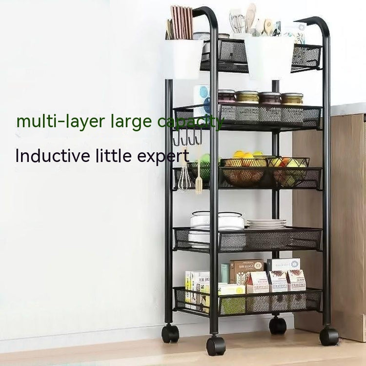 Kitchen Shelf Floor Multi-tier Movable Household