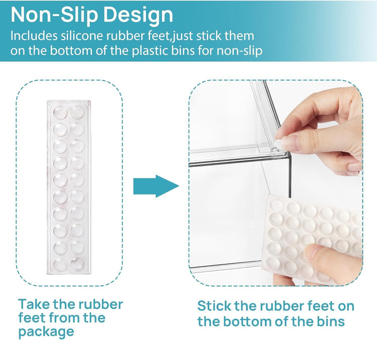 1 2 4 Pack Clear Stackable Storage Drawers, 11.2cm, 4.4in Tall Acrylic Bathroom Makeup Organizer,Plastic Storage Bins For Vanity, Undersink, Kitchen Cabinets, Pantry, Home Organization