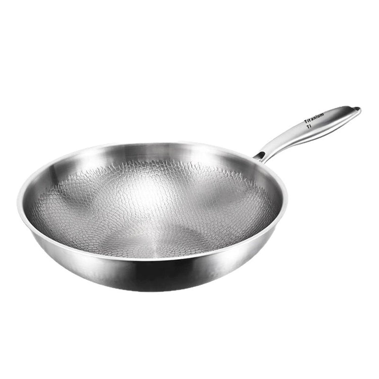 Titanium Alloy Household Flat Bottom Wok