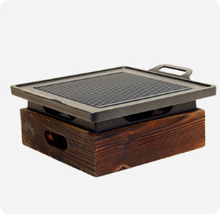 Wooden Seat Korean Style Grill Pan Grill Household Smokeless
