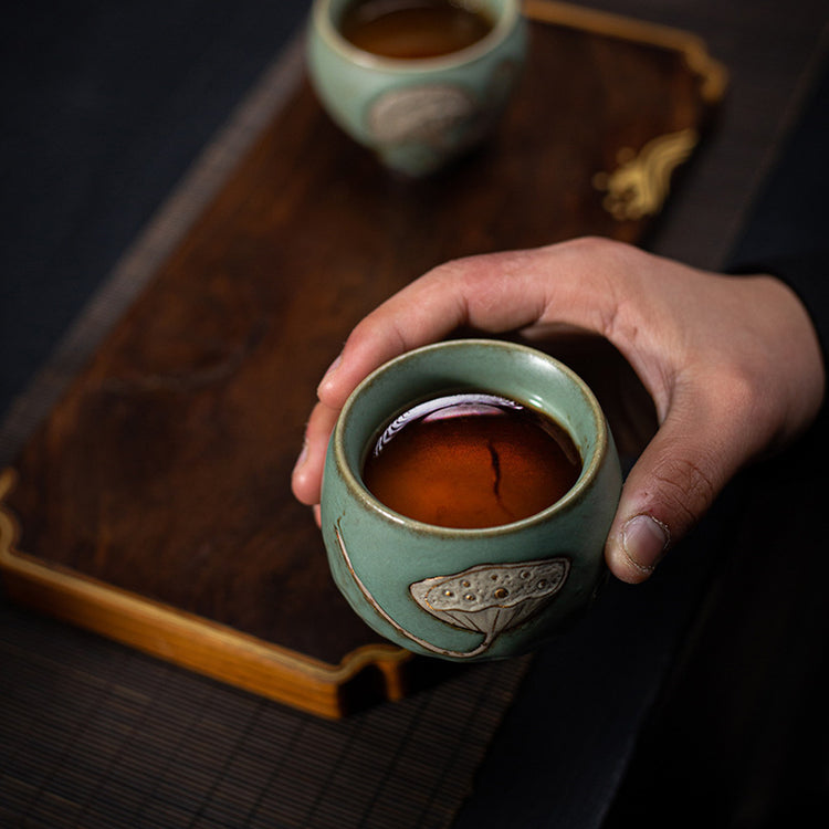 Retro Kiln Baking Master Ceramic Tea Set Couple's Cups